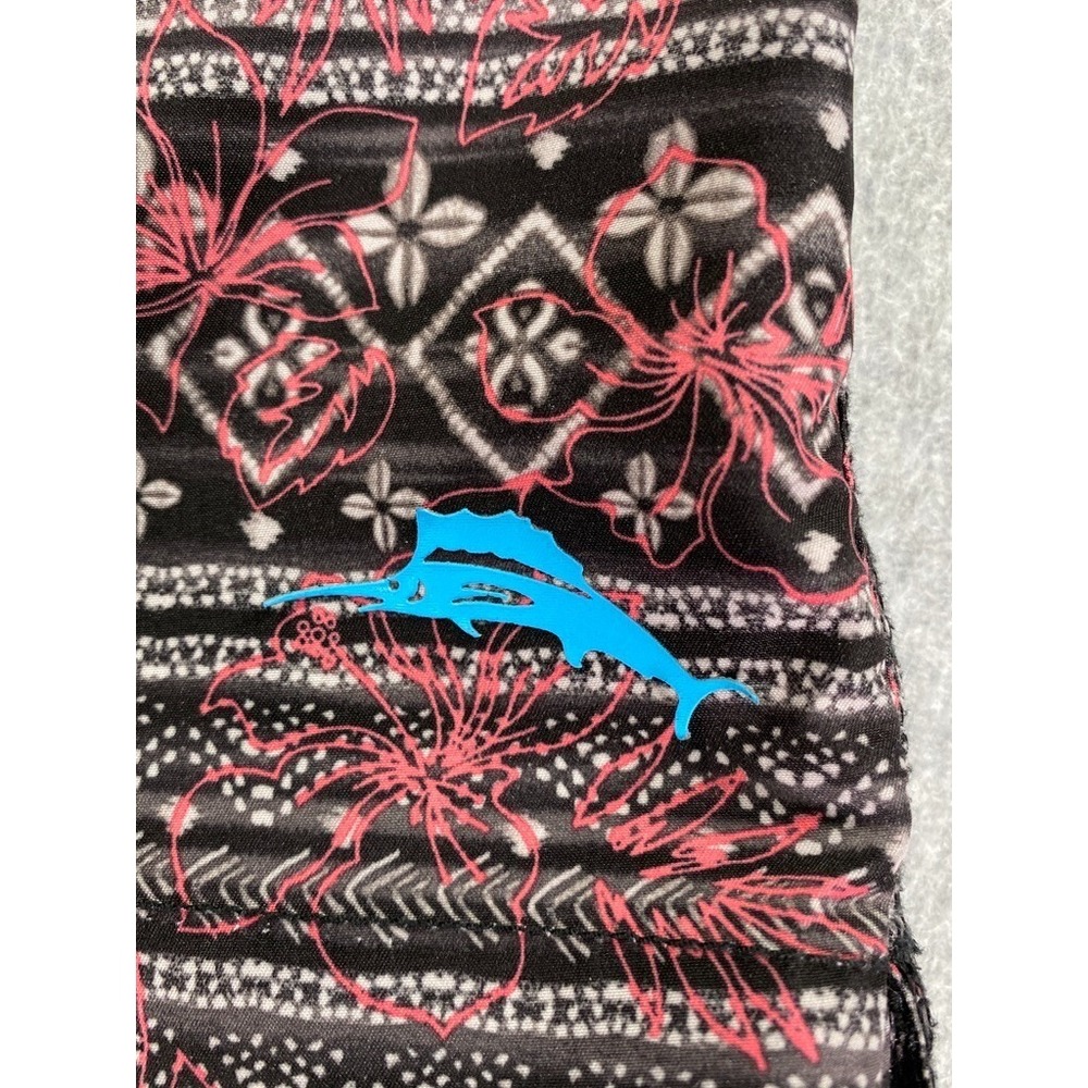 Tommy Bahama Swim Trunks Men's L Tropical Pink Black Lined Swim Surf Beach - Picture 5 of 13
